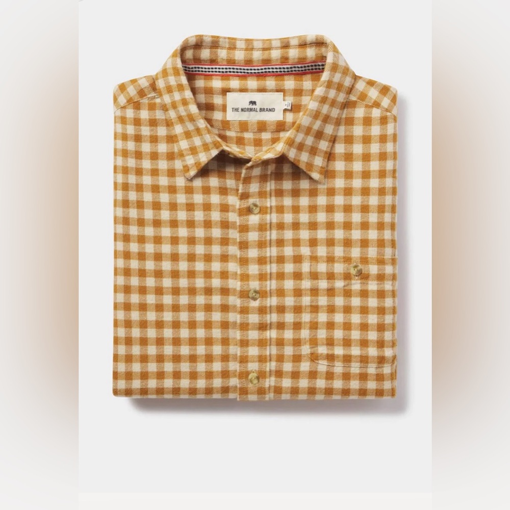 The Normal Brand Hudson Double Brushed Flannel in Honey Plaid - Size Large